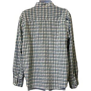 Wrangler Outdoor Mens Button Front Vented Shirt Size L Blue Regular Fit